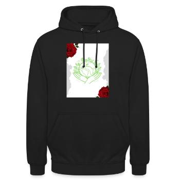 Unisex Hoodie - Unisex Hoodie - Schwarz - Vorne - Alina (178cm) & Michal (187cm)
