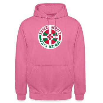 Pays Basque - Sweat-shirt à capuche unisexe - rose - Devant - Alina (178cm) & Michal (187cm)