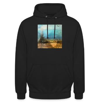 DIE WÜSTE - Unisex Hoodie - Schwarz - Vorne - Alina (178cm) & Michal (187cm)