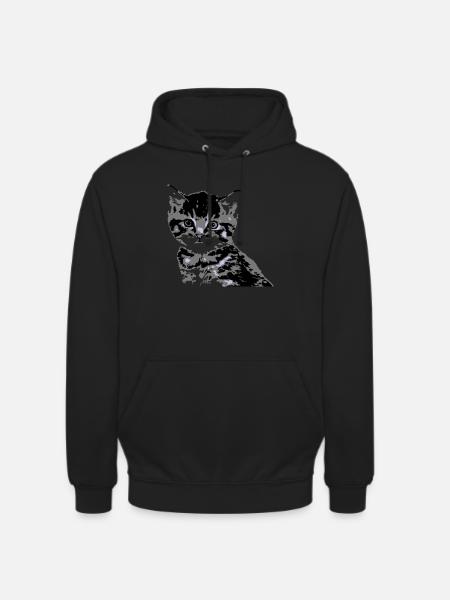 Katze Cat Katzengesicht - Unisex Hoodie - Schwarz