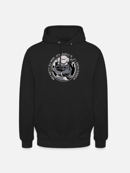 Kochender Chef Logo mit Messer - Unisex Hoodie - Schwarz
