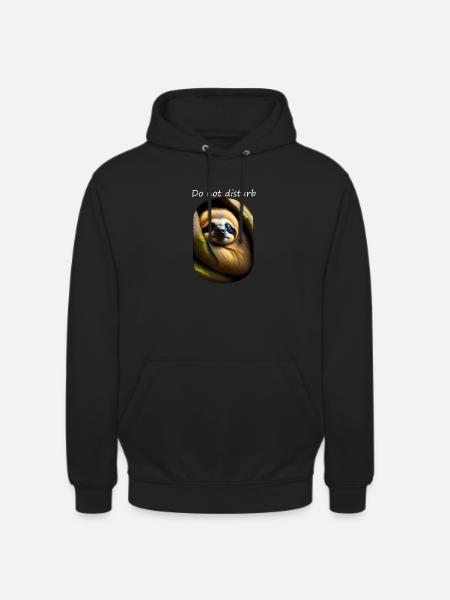 schlafendes Faultier - Unisex Hoodie - Schwarz