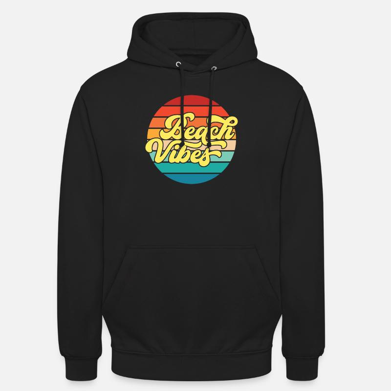 Retro Styled Summer Beach Vibes Design - Unisex Hoodie - black