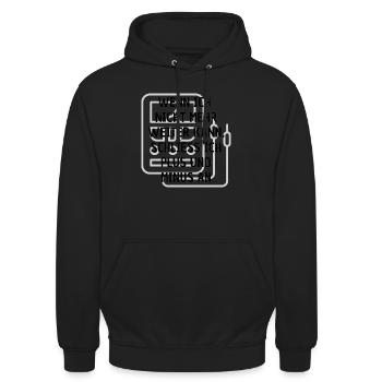 Strom, Elektriker, Kurzschluss plus und minus - Unisex Hoodie - Schwarz - Vorne - Alina (178cm) & Michal (187cm)