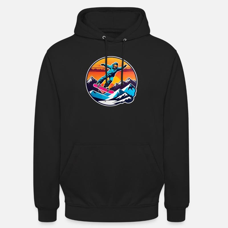 snowboard neige et ski - Sweat-shirt à capuche unisexe - noir