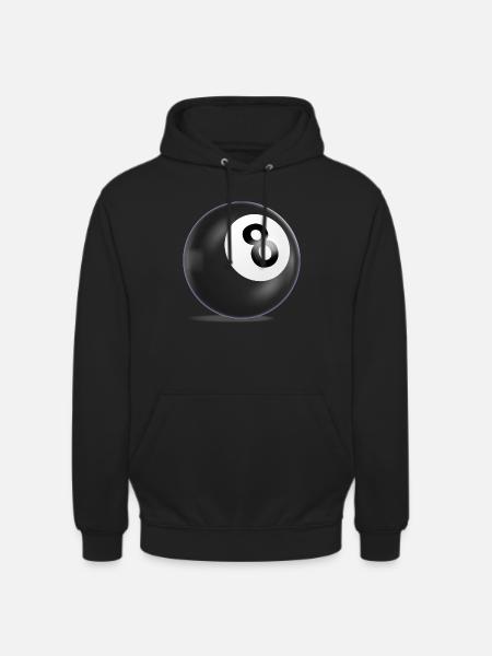 Noir 8, Boule de billard, N8, Boule de billard, Billard - Sweat-shirt à capuche unisexe - noir
