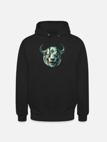 cyber bull scull - Unisex Hoodie - Schwarz