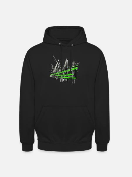 abstrakt lines - Unisex Hoodie - Schwarz