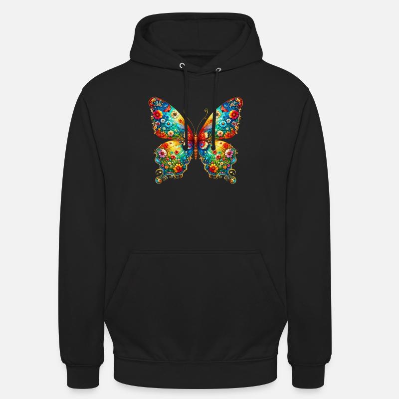 Papillon - Sweat-shirt à capuche unisexe - noir