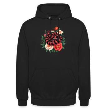 Lunar New Year - Schlange 2025 - Unisex Hoodie - Schwarz - Vorne - Alina (178cm) & Michal (187cm)