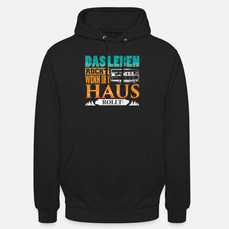 Camper Camping Caravane Dicton - Sweat-shirt à capuche unisexe - noir