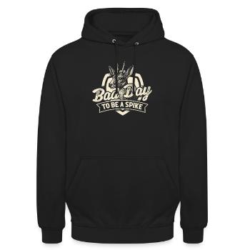 Schlechter Tag, um ein Spike zu sein Lustiges Jagdzitat - Unisex Hoodie - Schwarz - Vorne - Alina (178cm) & Michal (187cm)