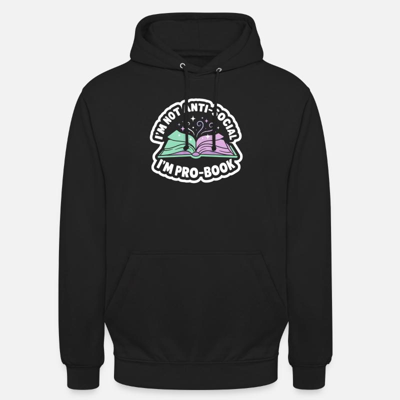 Bokorm-sitat - Søt lesergave - Unisex-hettegenser - svart