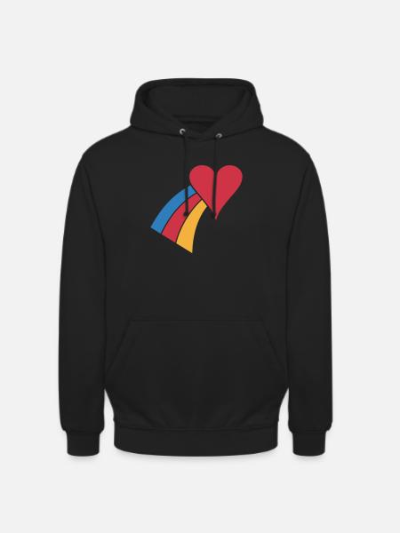 Rainbow Heart - Unisex Hoodie - black