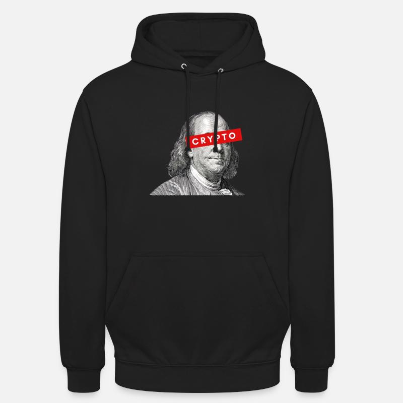Krypto Benjamin Franklin Kryptowährung Blockchain - Unisex Hoodie - Schwarz