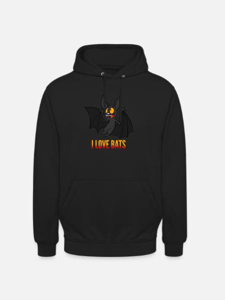 Ich liebe Fledermäuse - Unisex Hoodie - Schwarz