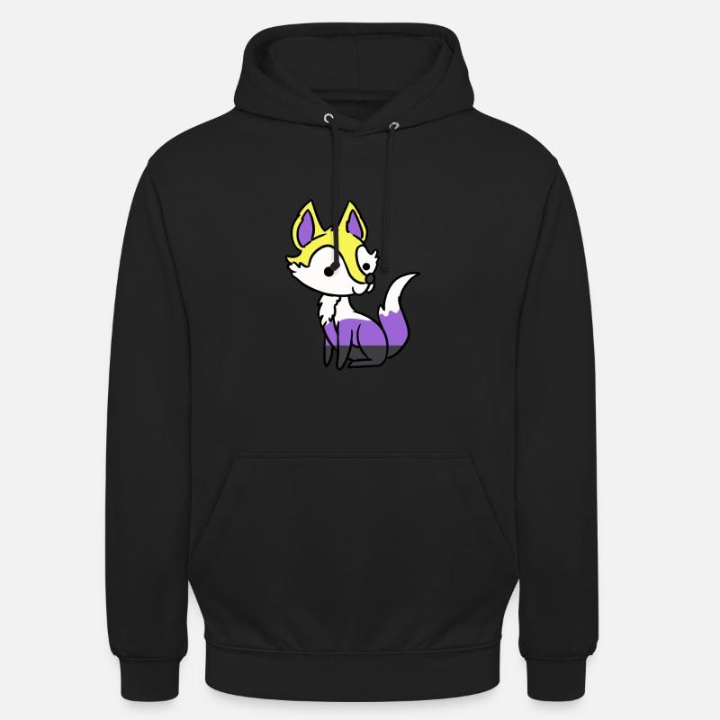 Nonbinary Fox Nonbinary Pride - Unisex Hoodie - black