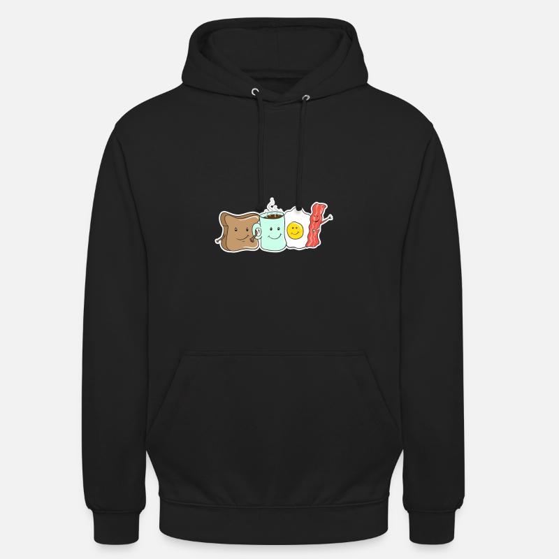 Chemise de petit déjeuner - Sweat-shirt à capuche unisexe - noir
