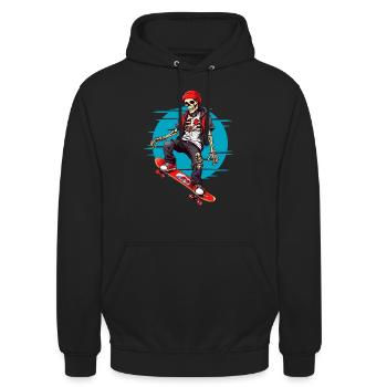 Skateboard Squelette - Sweat-shirt à capuche unisexe - noir - Devant - Alina (178cm) & Michal (187cm)