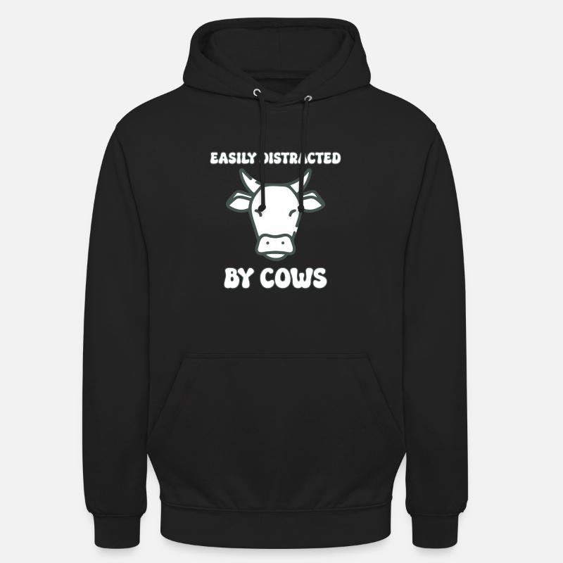 Easily distracted by cows - Unisex Hoodie - black