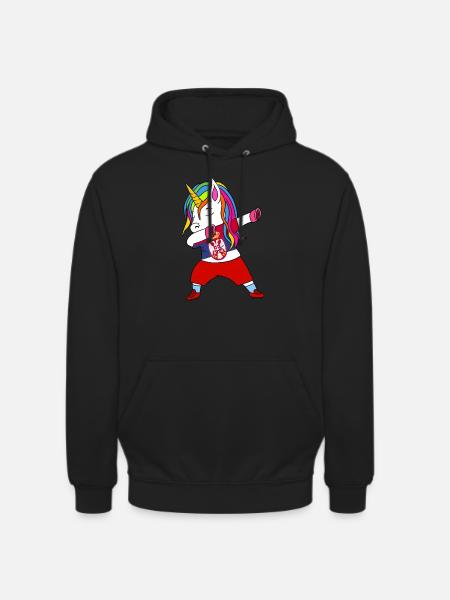 Serbien fußball tupfendes Geschenk - Unisex Hoodie - Schwarz