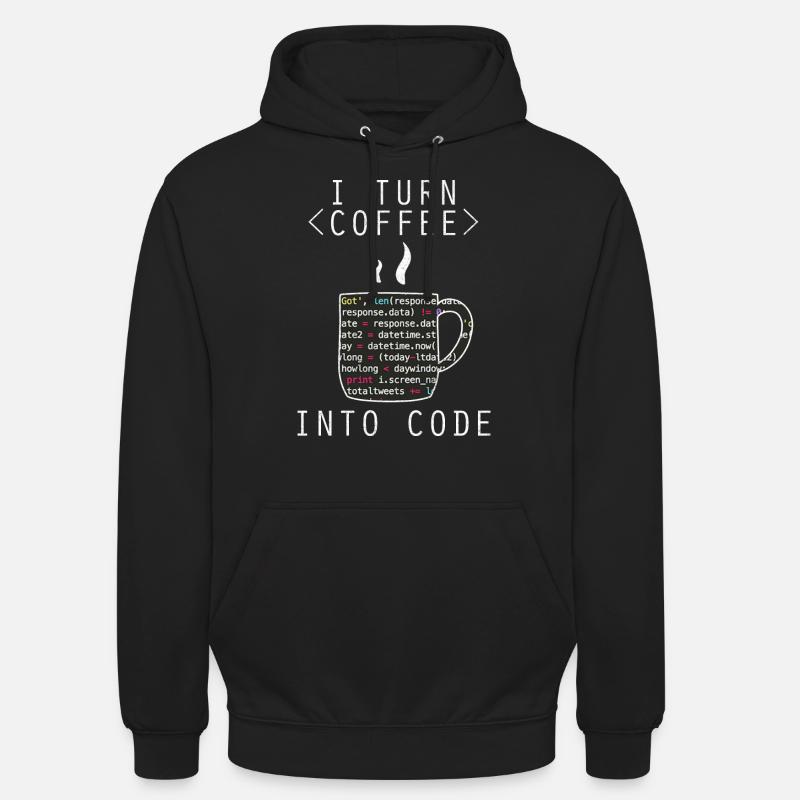 I Turn Coffee Into Code Programmer Encoder Unisex Hoodie