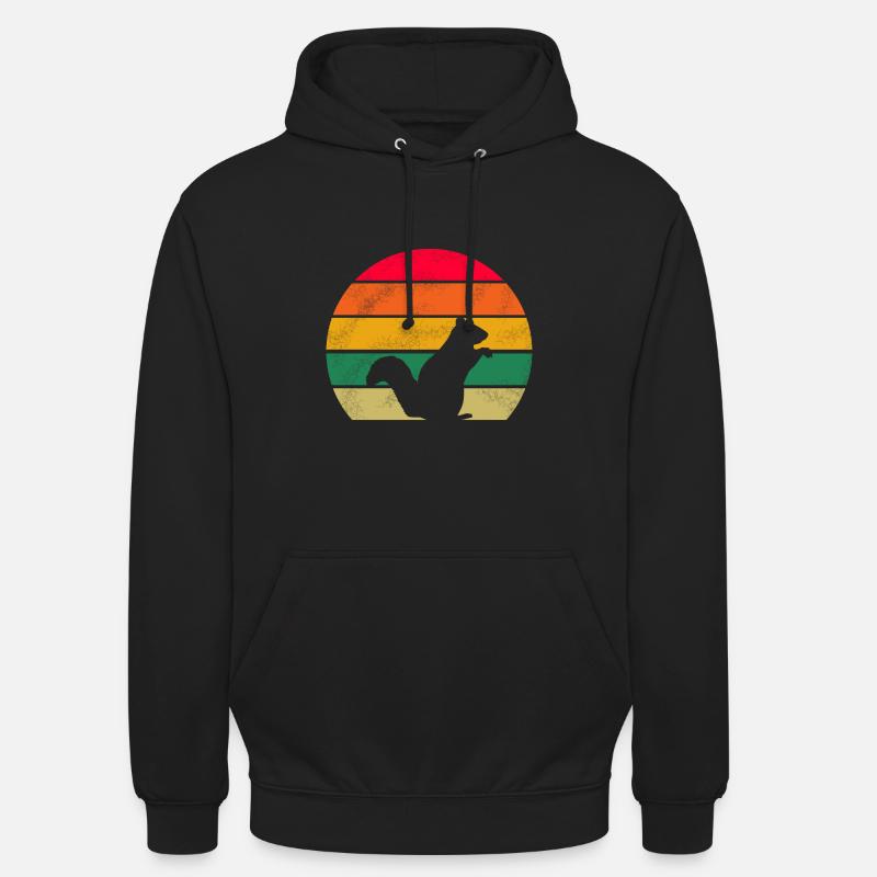 Waldbewohner Wald Tier Retro Eichhörnchen - Unisex Hoodie - Schwarz