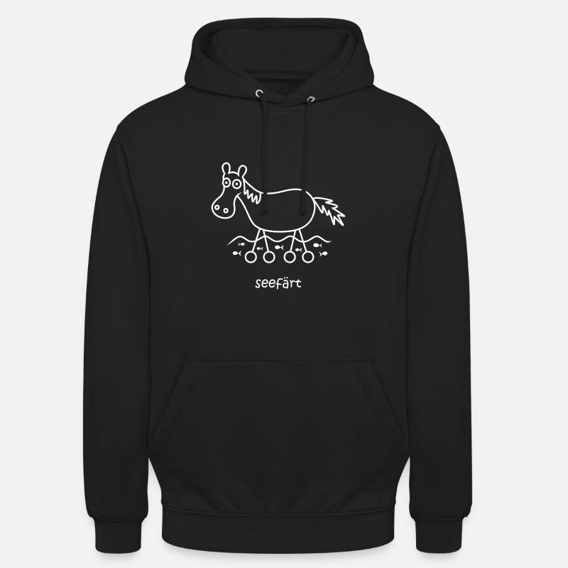 Seepferd, seefärt, Seepferdchen, färt - Unisex Hoodie - Schwarz
