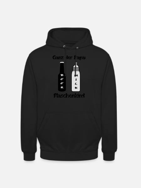 Papa complet - Flaschenkind - Sweat-shirt à capuche unisexe - noir
