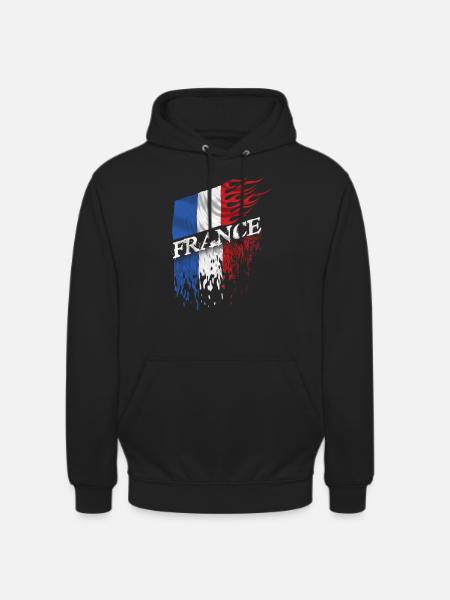 france drapeau - Sweat-shirt à capuche unisexe - noir