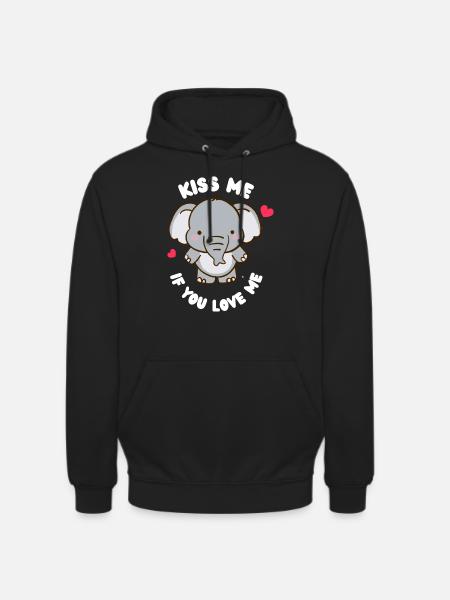 cute children's design with elephant - Unisex Hoodie - black