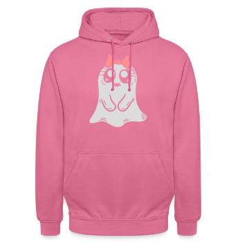 Comic Little Ghost Girl - Unisex Hoodie - pink - Front - Alina (178cm) & Michal (187cm)