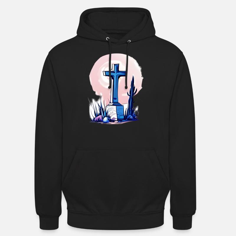 Croix sur une tombe - Sweat-shirt à capuche unisexe - noir