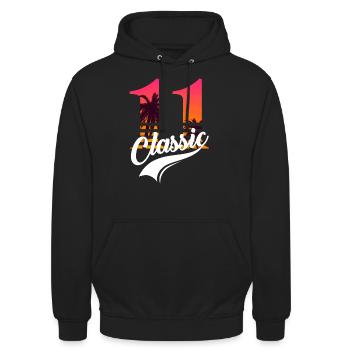 Ausgabe 11 - 11-jähriges Jubiläum - Unisex Hoodie - Schwarz - Vorne - Alina (178cm) & Michal (187cm)