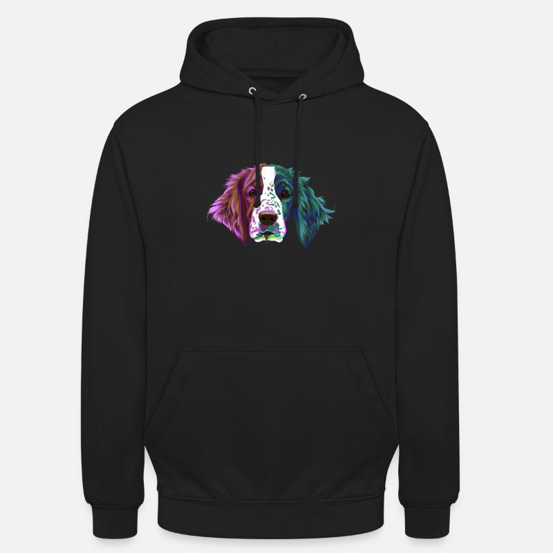 Splash Welsh Springer Spaniel Hund - Unisex Hoodie - Schwarz
