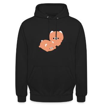 Getby Katzenpaar - Unisex Hoodie - Schwarz - Vorne - Alina (178cm) & Michal (187cm)