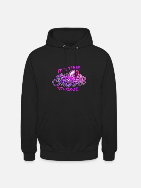 Octopus Diving Diver - Unisex Hoodie - black