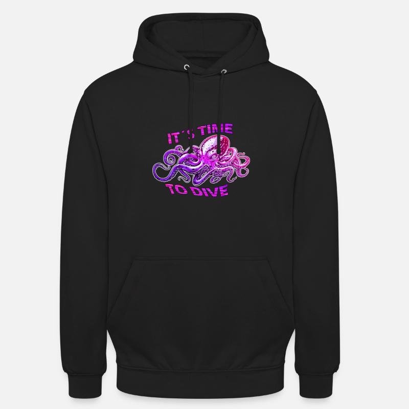 Octopus Diving Diver - Sweat-shirt à capuche unisexe - noir