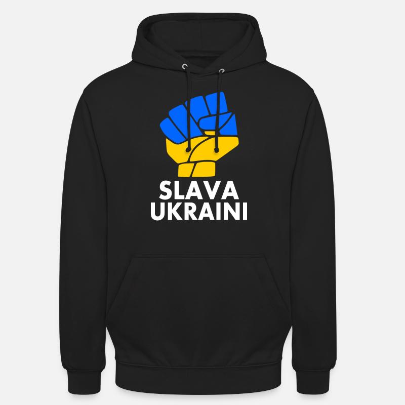 Slava ukraini - Sweat-shirt à capuche unisexe - noir