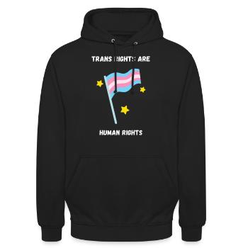 Trans rights are human rights - Unisex Hoodie - black - Front - Alina (178cm) & Michal (187cm)