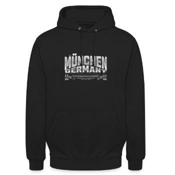 München Germany Munich Deutschland - Unisex Hoodie - Schwarz - Vorne - Alina (178cm) & Michal (187cm)