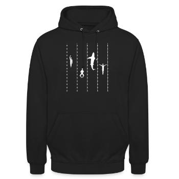 Schwimmen Schwimmer Schwimmbad Meer See Gaschenk - Unisex Hoodie - Schwarz - Vorne - Alina (178cm) & Michal (187cm)