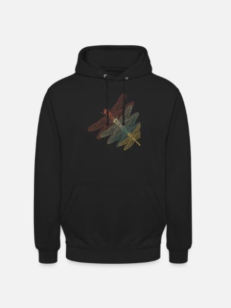 Retro Libelle - Unisex Hoodie - Schwarz