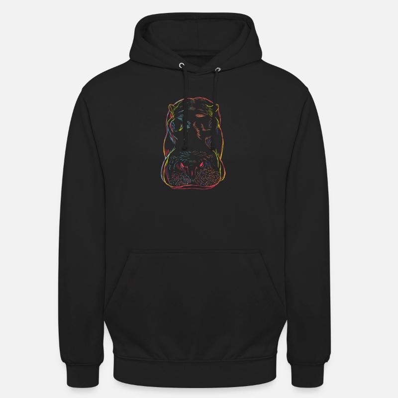 Neugieriger Nilpferd - Unisex Hoodie - Schwarz