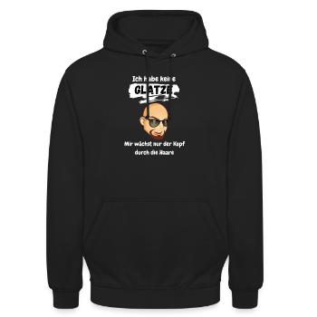Ich habe keine Glatze....Spruch - Unisex Hoodie - Schwarz - Vorne - Alina (178cm) & Michal (187cm)