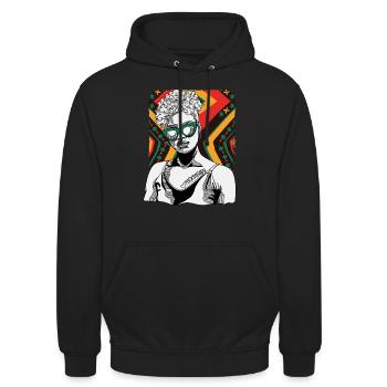 Femme avec tatouage Rocksteady - Sweat-shirt à capuche unisexe - noir - Devant - Alina (178cm) & Michal (187cm)