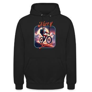 Vélo du Père Noël 2 - Sweat-shirt à capuche unisexe - noir - Devant - Alina (178cm) & Michal (187cm)