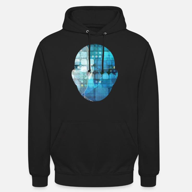 Head - Kopf mit moderne Technik - Unisex Hoodie - Schwarz
