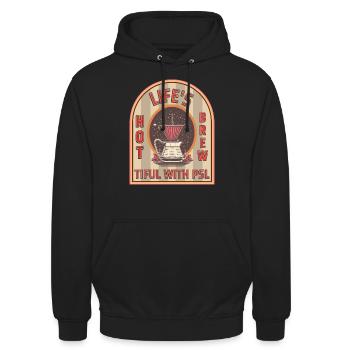 Amateur de café au lait Caféine Infusion Thé Espresso - Sweat-shirt à capuche unisexe - noir - Devant - Alina (178cm) & Michal (187cm)