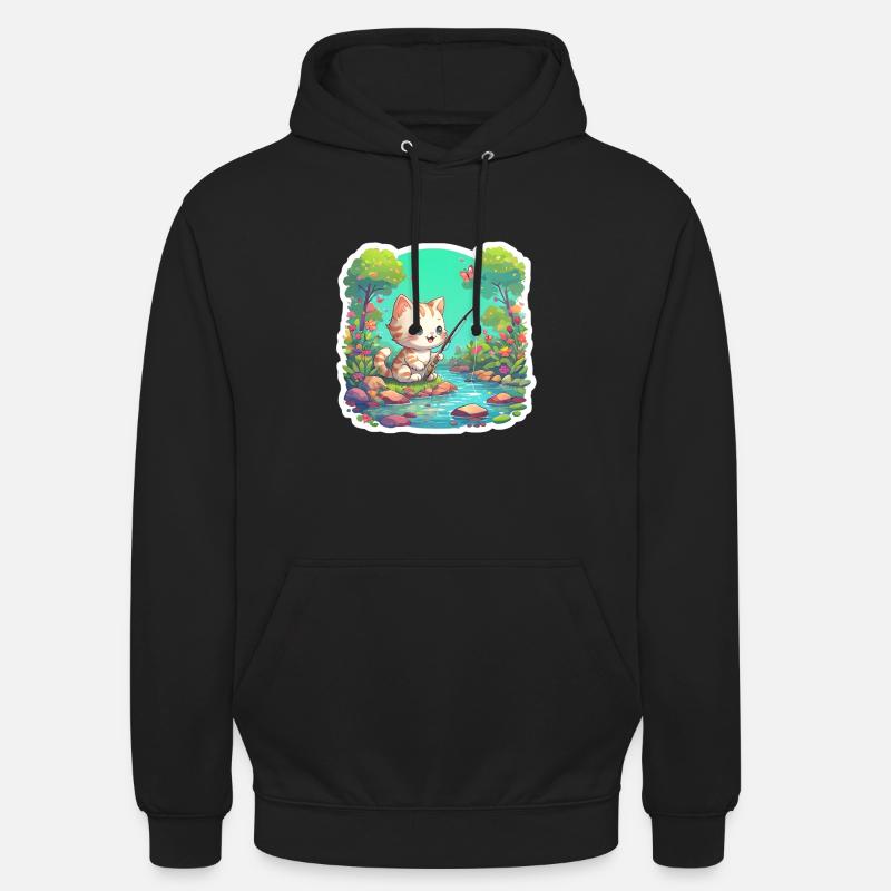 Cadeau Ange Chat - Sweat-shirt à capuche unisexe - noir